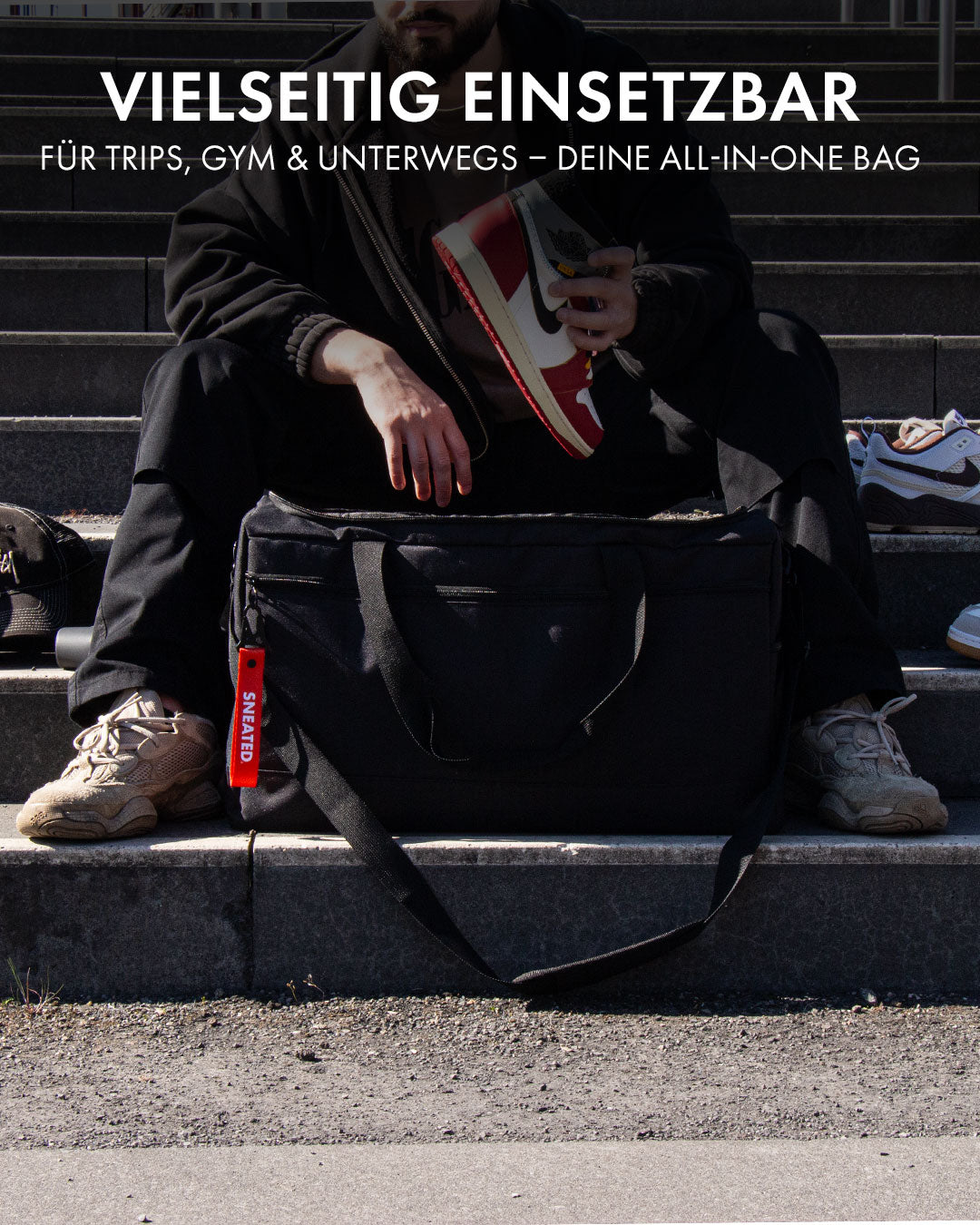 Sneated Duffle Bag - vielseitige Sneaker-Tasche für Reisen, Gym und Alltag