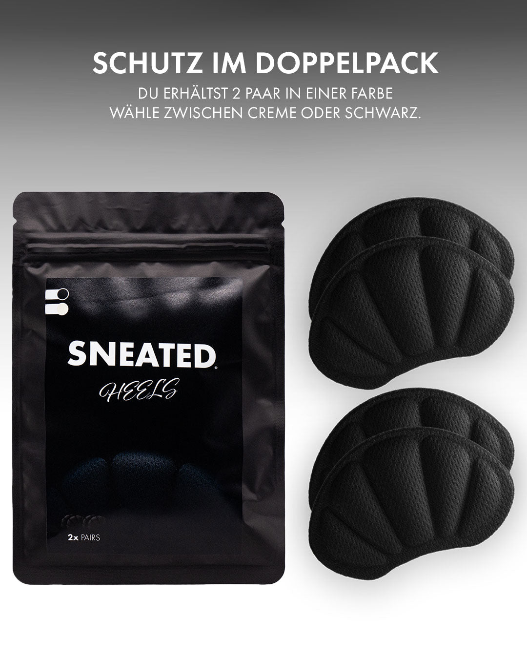 Sneated Heel Protector Schwarz im Doppelpack - Schutzpolster für Ferse und Innenfutter