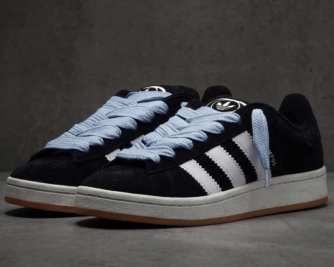 blaue sneated fat laces gelaced