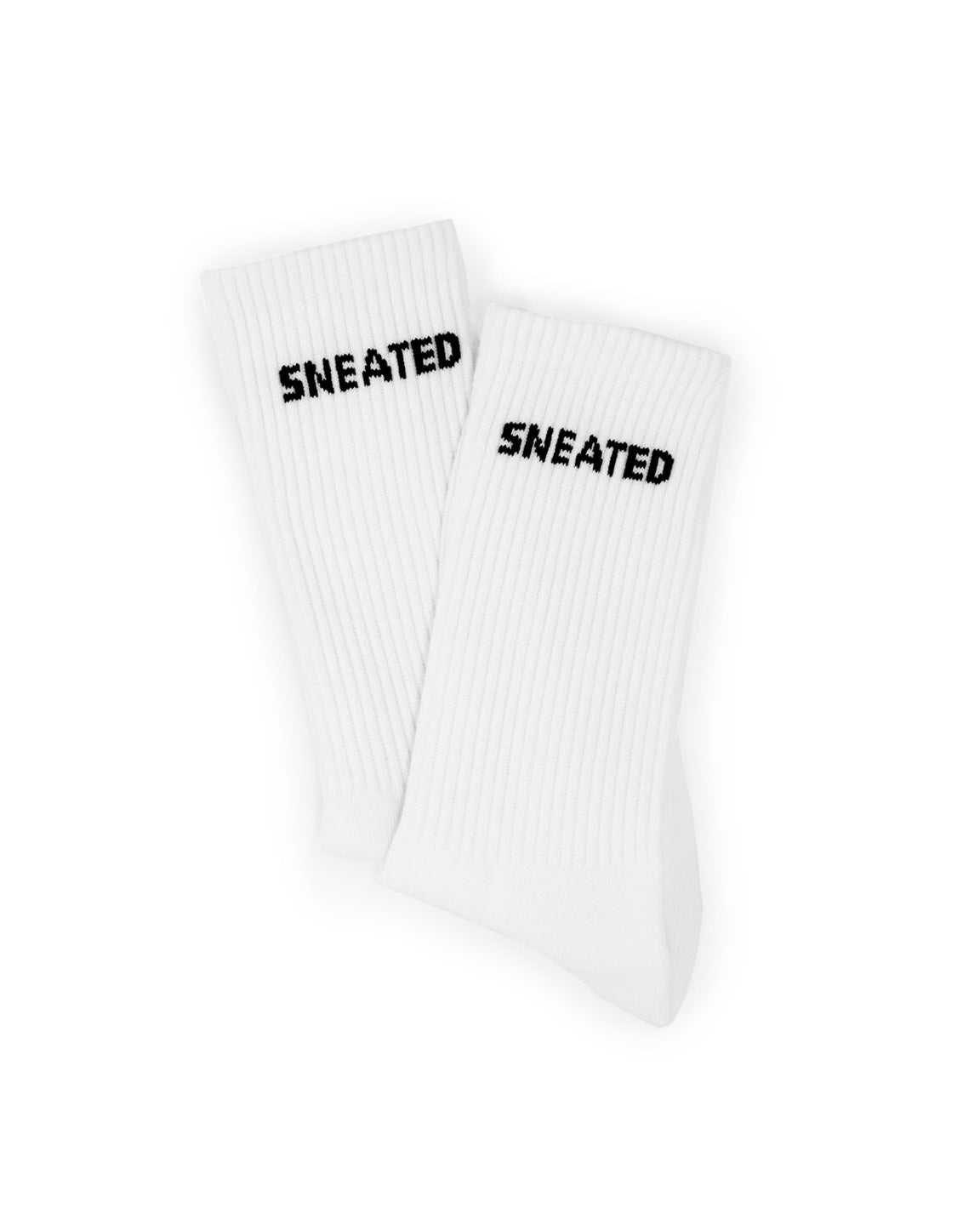 Sneated Basic Socks Weiß - gerippte Sportsocken mit Sneated Branding