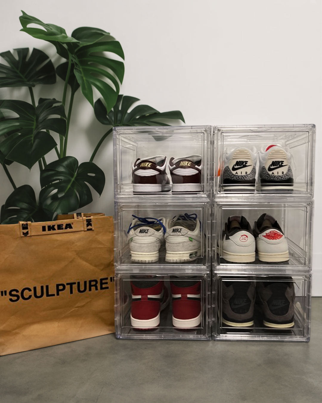 Sneaker Aufbewahrung mit einzelner stapelbarer Box