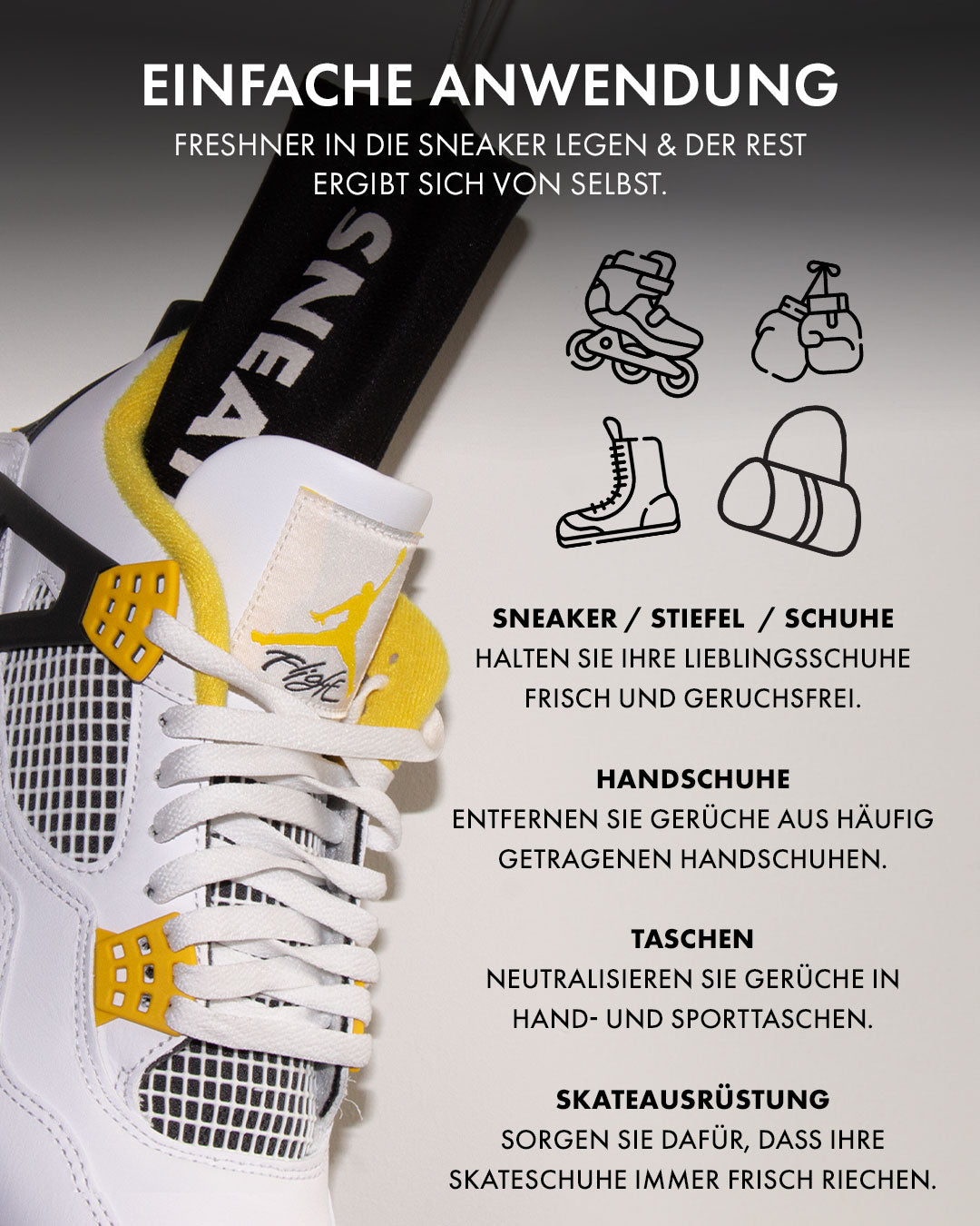 schuhe, handschuhe, taschen geruchsentferner