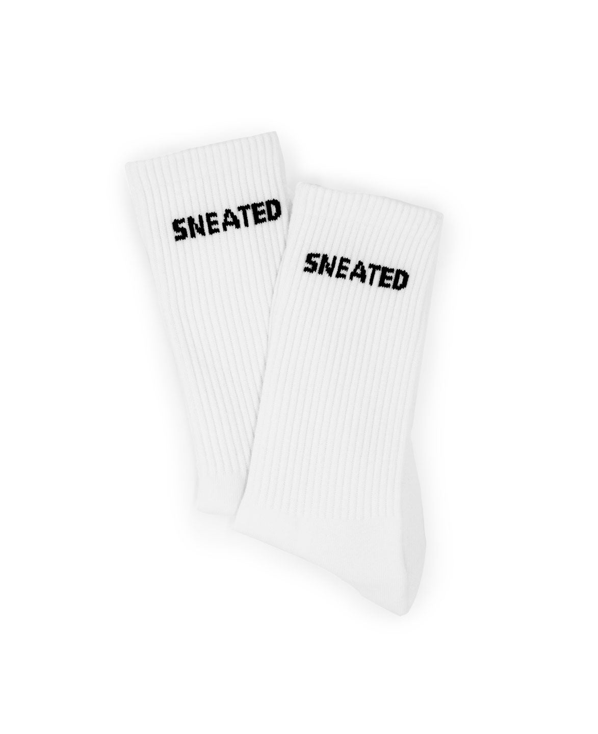 Sneated Basic Socks Weiß - gerippte Sportsocken mit Sneated Branding